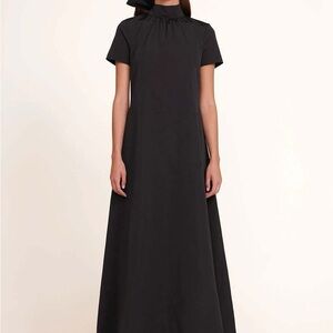 STAUD Black A-Line Mock Neck Maxi Dress